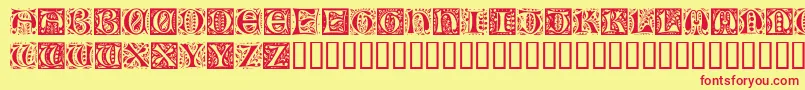 RamoCaps Font – Red Fonts on Yellow Background