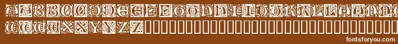 RamoCaps-Schriftart – Weiße Schriften auf braunem Hintergrund