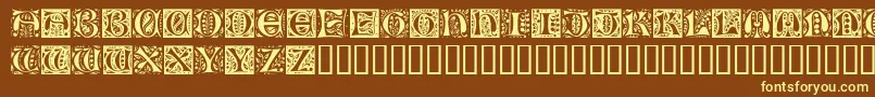 RamoCaps Font – Yellow Fonts on Brown Background