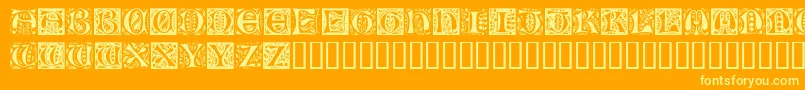 RamoCaps Font – Yellow Fonts on Orange Background