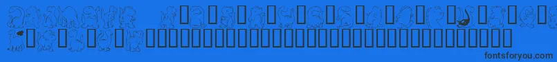 KrNickysDinos Font – Black Fonts on Blue Background