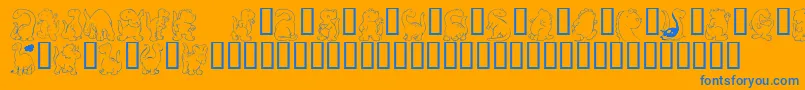 KrNickysDinos-fontti – siniset fontit oranssilla taustalla