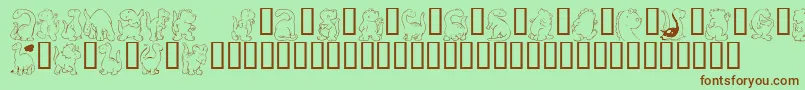 KrNickysDinos Font – Brown Fonts on Green Background