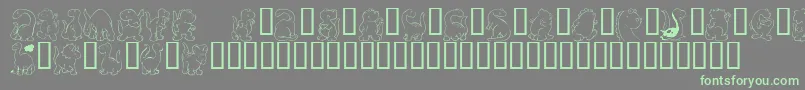 KrNickysDinos-Schriftart – Grüne Schriften auf grauem Hintergrund