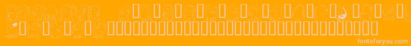 Шрифт KrNickysDinos – розовые шрифты на оранжевом фоне
