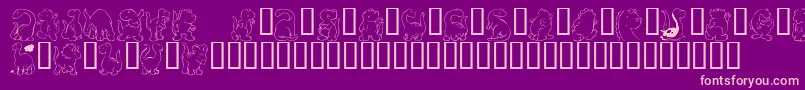 KrNickysDinos Font – Pink Fonts on Purple Background