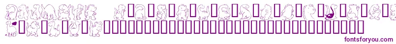 KrNickysDinos Font – Purple Fonts on White Background