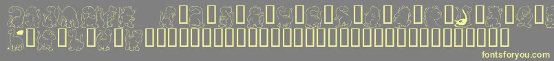 KrNickysDinos Font – Yellow Fonts on Gray Background