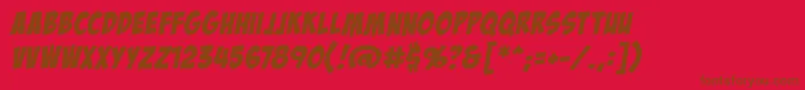 Czcionka BadaboombbReg – brązowe czcionki na czerwonym tle
