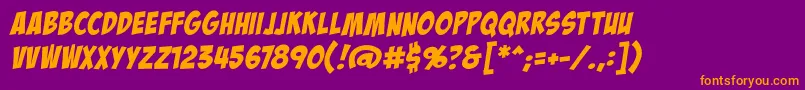 BadaboombbReg Font – Orange Fonts on Purple Background