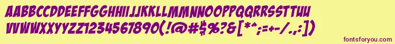 BadaboombbReg Font – Purple Fonts on Yellow Background