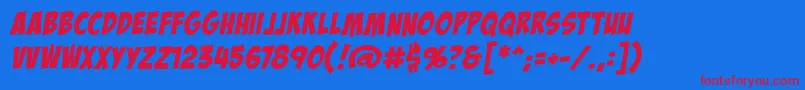 BadaboombbReg Font – Red Fonts on Blue Background
