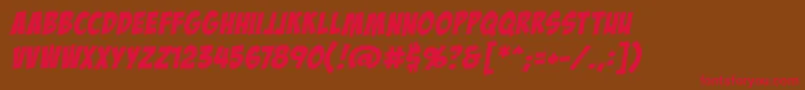 BadaboombbReg Font – Red Fonts on Brown Background