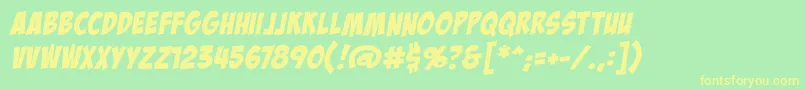 fuente BadaboombbReg – Fuentes Amarillas Sobre Fondo Verde