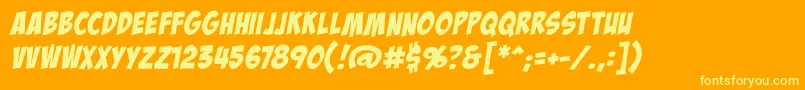 BadaboombbReg-fontti – keltaiset fontit oranssilla taustalla