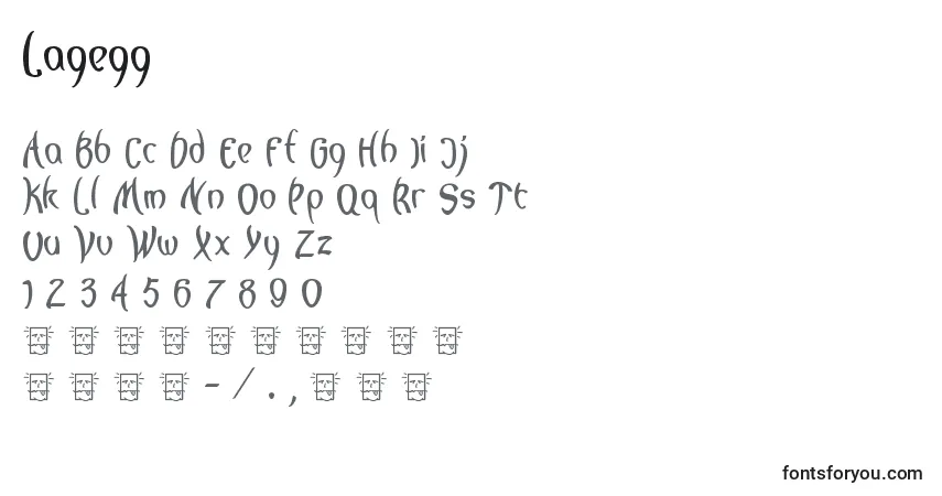 Schriftart Lagegg – Alphabet, Zahlen, spezielle Symbole