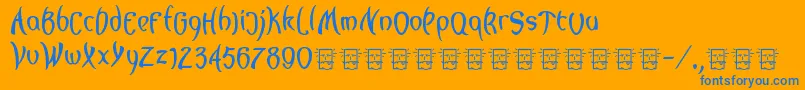 Lagegg Font – Blue Fonts on Orange Background