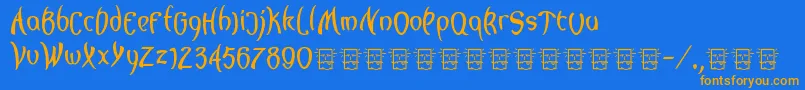 Lagegg Font – Orange Fonts on Blue Background