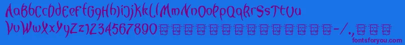 Lagegg Font – Purple Fonts on Blue Background