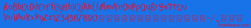 Lagegg Font – Red Fonts on Blue Background