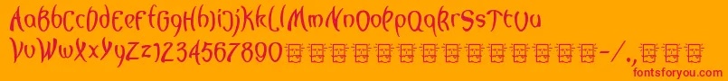 フォントLagegg – オレンジの背景に赤い文字