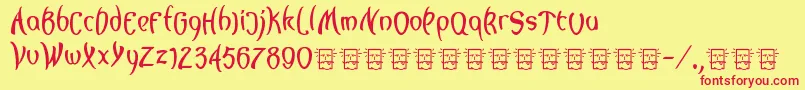 Lagegg Font – Red Fonts on Yellow Background