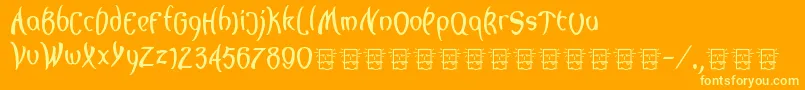 Lagegg Font – Yellow Fonts on Orange Background