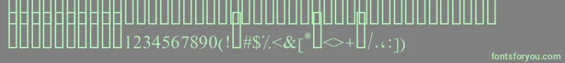 Fonte DiwaniSimpleStriped – fontes verdes em um fundo cinza