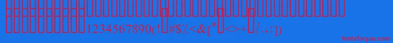 DiwaniSimpleStriped-Schriftart – Rote Schriften auf blauem Hintergrund