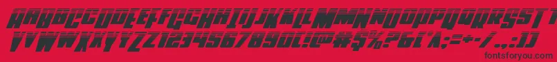 Powerlordhalfital Font – Black Fonts on Red Background