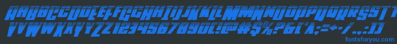 Powerlordhalfital Font – Blue Fonts on Black Background