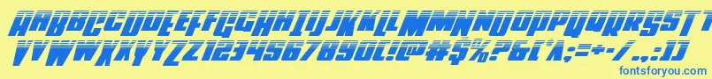 Powerlordhalfital Font – Blue Fonts on Yellow Background