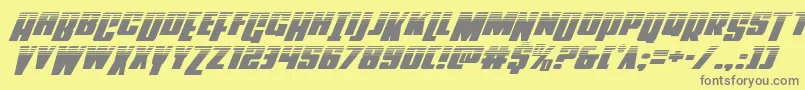 Powerlordhalfital Font – Gray Fonts on Yellow Background