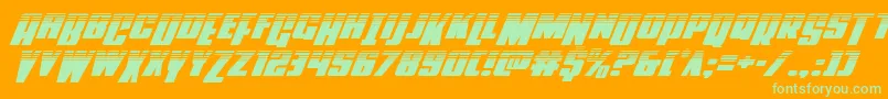 Powerlordhalfital Font – Green Fonts on Orange Background