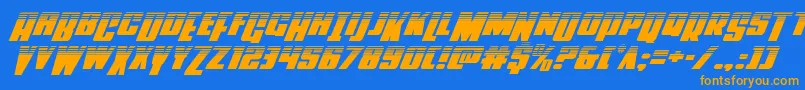 Powerlordhalfital Font – Orange Fonts on Blue Background