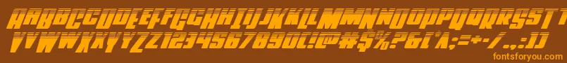 Powerlordhalfital Font – Orange Fonts on Brown Background