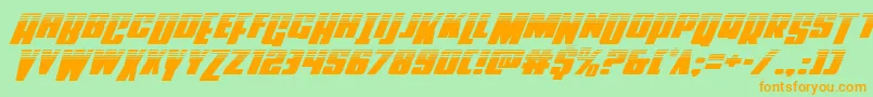 Powerlordhalfital Font – Orange Fonts on Green Background