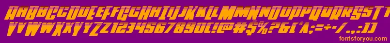 Powerlordhalfital Font – Orange Fonts on Purple Background