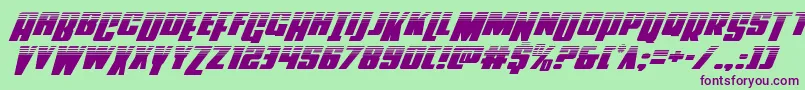 Powerlordhalfital Font – Purple Fonts on Green Background