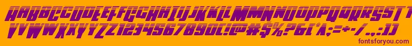 Powerlordhalfital Font – Purple Fonts on Orange Background