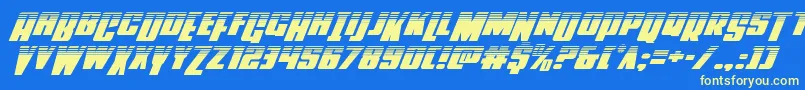 Powerlordhalfital Font – Yellow Fonts on Blue Background