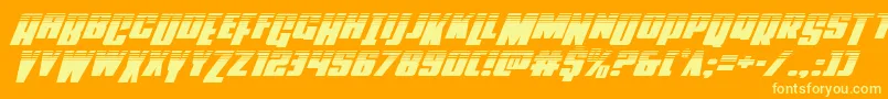 Powerlordhalfital Font – Yellow Fonts on Orange Background