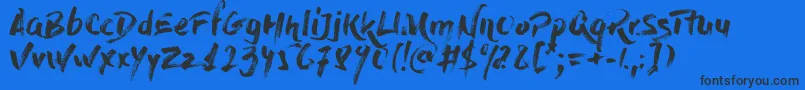 DryBrush Font – Black Fonts on Blue Background