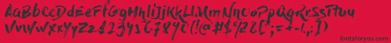 DryBrush Font – Black Fonts on Red Background