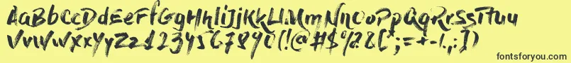 DryBrush Font – Black Fonts on Yellow Background