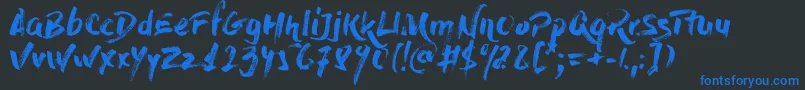 DryBrush Font – Blue Fonts on Black Background