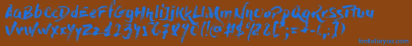 Шрифт DryBrush – синие шрифты на коричневом фоне