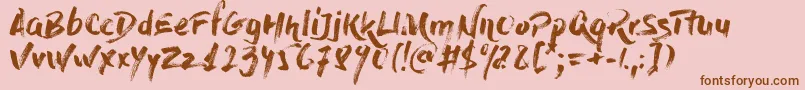 DryBrush-Schriftart – Braune Schriften auf rosa Hintergrund