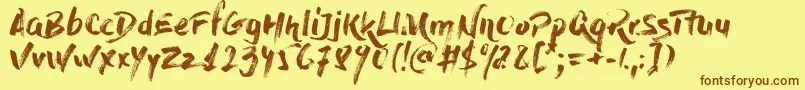 DryBrush Font – Brown Fonts on Yellow Background