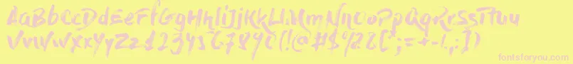 DryBrush Font – Pink Fonts on Yellow Background